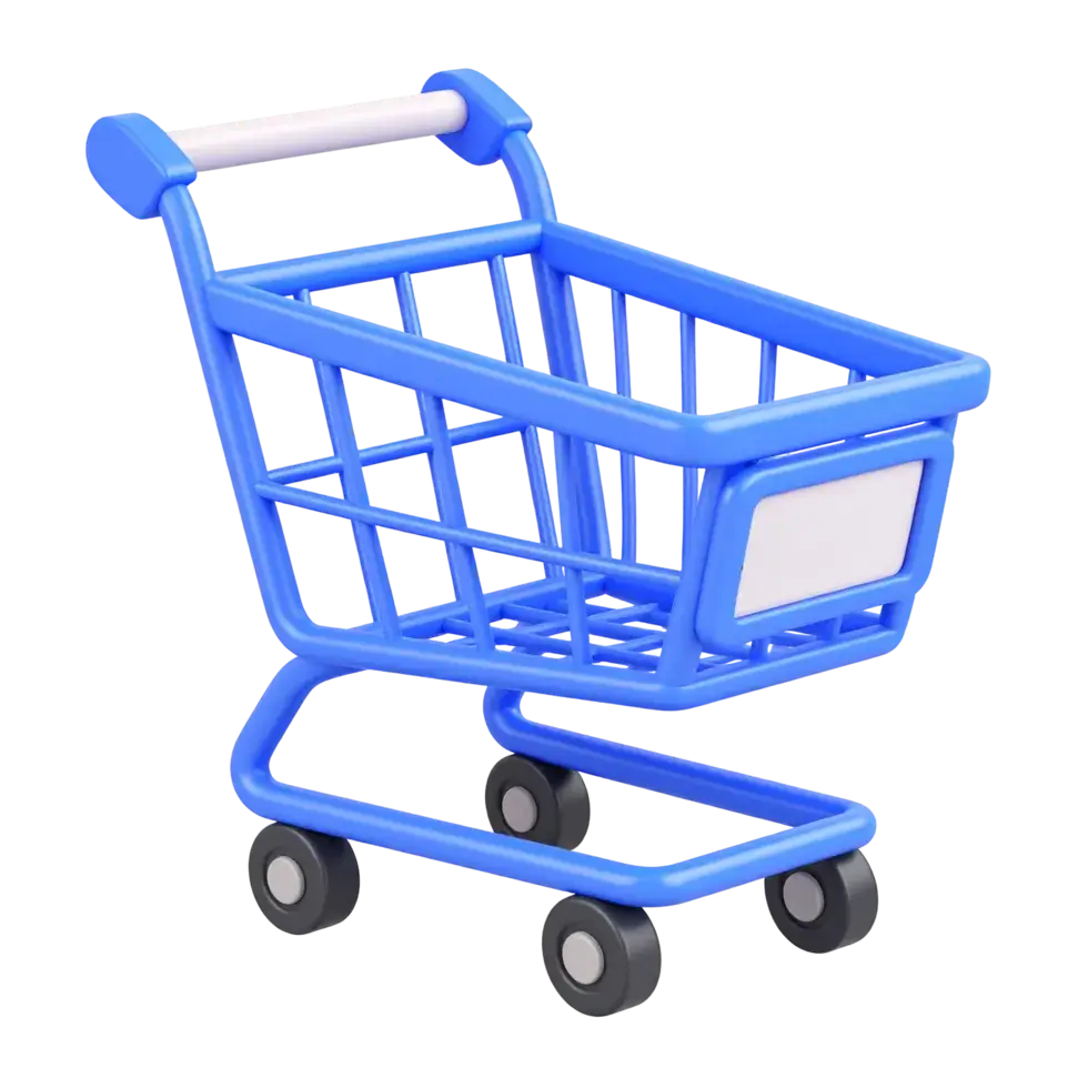 3D shopping cart icon